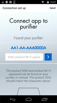 Connect your mobile device to your purifier's Wi-Fi network